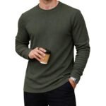 Mack Jonney Men’s Striped Ribbed Black Full Sleeve T-Shirt | Premium Soft Stretch Fabric | Casual Wear Round Neck Tee-M6265