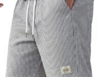 Men's Cotton Casual Shorts |Striped Half Pants for Men |Comfortable | Elastic Waist with Drawstring | Lightweight & Comfortable for Beach Vacations, Casual Daily Outings & Sleepwear Bermuda Shorts