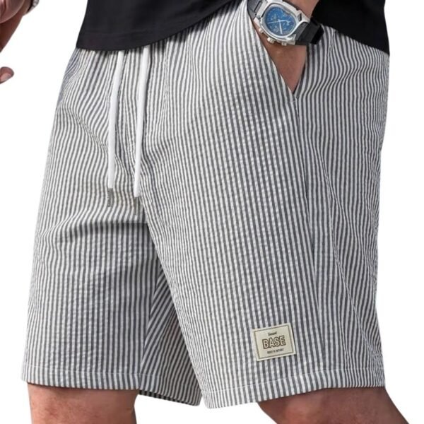 Men's Cotton Casual Shorts |Striped Half Pants for Men |Comfortable | Elastic Waist with Drawstring | Lightweight & Comfortable for Beach Vacations, Casual Daily Outings & Sleepwear Bermuda Shorts