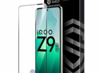 Military-Grade Gorilla Tempered Glass For iQOO Z9 and Vivo T3 (6.67 Inch) With Installation Kit | Edge to Edge Coverage | Black