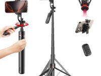 Mobilife Auto Open Selfie Stick Tripod 360 Degree Rotating Balance Handle 71-inch Long Extendable Bluetooth Mobile Tripod Stand with 1/4" Screw for Mobile Phone Camera Gopro Vlogging YouTube Travel