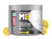 MuscleBlaze Micronised Creatine Monohydrate CreAMP Powder, Citrus Blast (30 Servings, 120g) | Trustified Certified Creatine