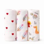 Muslin Baby Towels (Pack of 3) 100% Pure Cotton Muslin Baby Bath Towel 85x75 cm, Ultra Soft Lightweight Breathable Newborn Baby, Infants, Toddlers, for Boys & Girls