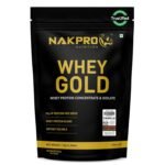 NAKPRO NUTRITION Gold Whey Protein Concentrate & Isolate 1kg Vanilla flavour | 25.5g Protein, Trustified Certified