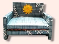Navika Mini Wooden Designer Sofa Cum Bed for Thakurji Laddu Gopal Ji Suitable for 1-2-3 Size for Temple Use