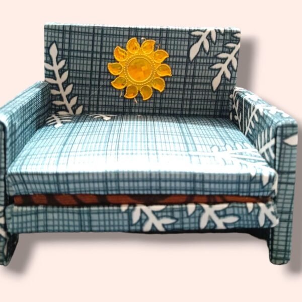 Navika Mini Wooden Designer Sofa Cum Bed for Thakurji Laddu Gopal Ji Suitable for 1-2-3 Size for Temple Use