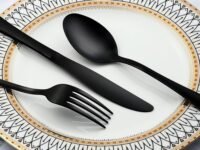New ZILLITOYIN Stainless Steel Serving Spoon Serving Spoons Forks Knives Mirror Polished Flatware Sets Gift Package Suit Wedding Dishwasher Safe Rust Resistant Corrosion Resistant 6539653