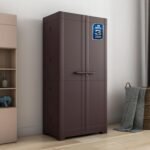 Nilkamal Freedom Large 18 (FMSC18) Shoe Rack Plastic Cabinet with Dustproof Door – Shoe Rack for Home, Chappal Stand for Home Indoor & Outdoor, Shoes Rack Plastic with Door (Weather Brown)
