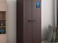 Nilkamal Freedom Large 18 (FMSC18) Shoe Rack Plastic Cabinet with Dustproof Door – Shoe Rack for Home, Chappal Stand for Home Indoor & Outdoor, Shoes Rack Plastic with Door (Weather Brown)