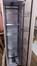 Now & Ever Stainless Steel Silver 6 Layer Wire Pantry for 450 mm Cabinet Size, 12 Basket