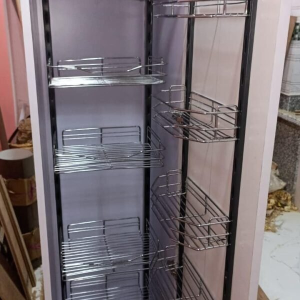 Now & Ever Stainless Steel Silver 6 Layer Wire Pantry for 450 mm Cabinet Size, 12 Basket