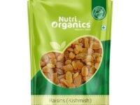 NutriOrganics Dry Fruits Premium Seedless Kishmish |Green Raisins Kismis |1kg pack