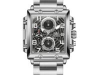 OLEVS Square Watch for Men Original Analog Quartz Chronograph Luxury Formal Silver Stainless Steel Date Men Wrist Watch