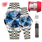 OLEVS Womens Wrist Watches Ladies Female Leather Band Brown Fashion Gold Waterproof Casual Stainless Steel Quartz Gift