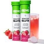 OZiva Bioactive Glutathione Tablets for Radiant Skin - 30 Effervescent Tablets (Pack of 2) | L-Glutathione, Lycopene, Vitamin C for Skin Glow & Anti-Pigmentation | Strawberry Swirl.