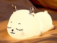 One94Store Cute Cat Touch Silicone Night Lamp – USB Rechargeable 7-Color LED Light for Kids Bedroom, Romantic Decor & Valentine Gift