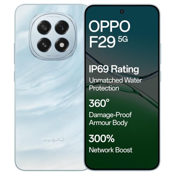 Oppo F29 5G (Glacier Blue, 8GB RAM, 256GB Storage) with No Cost EMI/Additional Exchange Offers
