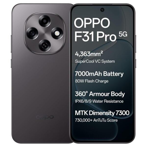 Oppo F31 Pro 5G (Space Grey, 8GB RAM, 128GB Storage) with No Cost EMI/Bank Offers