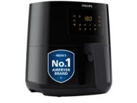 PHILIPS Digital Airfryer with Touch Panel, 4.1L, with RapidAir Technology,with additional 1 Yr Warranty by Philips, 7 Pre-set Menu (HD9252/90)(Black), Large