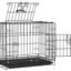 PSK PET MART 30 Inch Double Door Folding Black Metal cage with Removable Tray and paw Protector for Dogs, Cats and Rabbits
