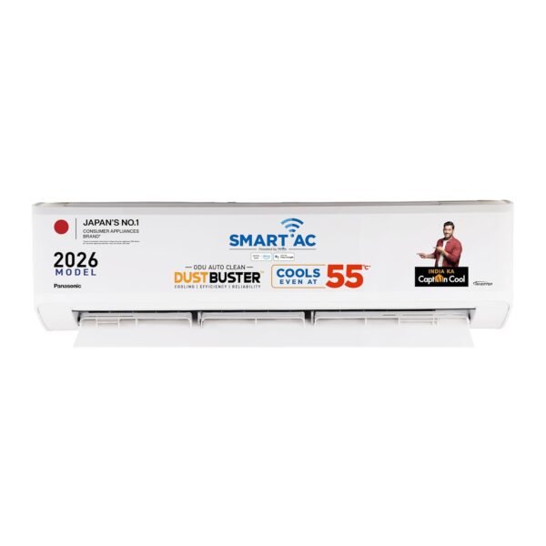 Panasonic 2.0 Ton 4 Star New Star rated Premium WiFi Inverter Smart Split AC (DustBuster Tech,Matter Enabled,AI,Higher Airflow, Copper Cond., 8in1 Convertible,4-Way,PM0.1 Filter,CS/CU-NU24BKY4W,White)