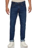 Peter England Men's Tapered Fit Mid Rise Classic Tape Stretchable Twill Jeans