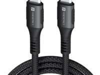 Portronics Konnect 240C 240W Futuristic Unbreakable Nylon Braided Type C Fast Charging Cable 1.2M Long, Supports Laptop and All C Smartphones and Devices (Black)