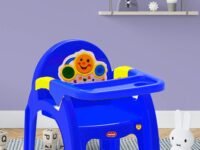 Prima Detachable Baby Desk Plastic Chair 130 | High Chair | Eating | Feeding Booster Seat with Detachable Tray, Blue