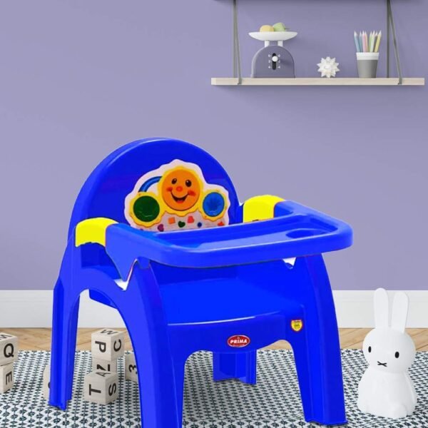 Prima Detachable Baby Desk Plastic Chair 130 | High Chair | Eating | Feeding Booster Seat with Detachable Tray, Blue