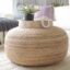 Printshoppie Decor Jute Pouf| Ottoman| Footrest (Jute Pouf) Sitting Round Ottoman Bean Thermacol Sheet Filled,Weight -2.5 Kg (50X50X30), Beige