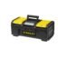 STANLEY 1-79-216 16" One-Touch Heavy-Duty Portable Plastic Tool Box With Removable Tray for Easy & Convenient Storage, 16 Kg Load Capacity, 1 Year Warranty, YELLOW & BLACK, 22x39.4x16.2 cm