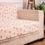 STITCHNEST Quilted Velvet Sofa Cover with Tassels – 70x60 Inch, Orange Floral Print with Stripes, Soft & Elegant, Washable Sofa Protector for 3-Seater