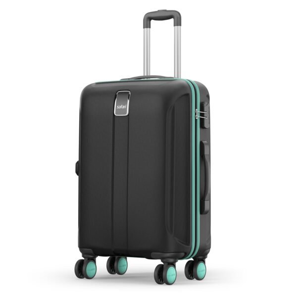 Safari Medium Thorium Neo 8 Wheels 66 Cm Check-in Trolley Bag Hard Case Polycarbonate 360 Degree Wheeling System Luggage, Trolley Bags for Travel, Suitcase for Travel, Black