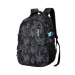 Safari Omega Plus Casual Laptop Backpack, 2 compartments, Raincover, Organizer, Full body print, Bottle holder, Front pockets Softline (Black)