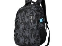 Safari Omega Plus Casual Laptop Backpack, 2 compartments, Raincover, Organizer, Full body print, Bottle holder, Front pockets Softline (Black)