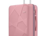 Safari Pentagon Pro 8 Wheels 65cm Medium Size Trolley Bag, Hard Case Polypropylene, 360º Wheeling Small Check in Luggage, Suitcase for Travel, Trolley Bags for Travel, Rose Gold