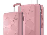 Safari Pentagon Pro 8 Wheels Set of 2 (Cabin + Medium) Trolley Bag, Hard Case Polypropylene, 360º Wheeling Small Check in Luggage, Suitcase for Travel, Trolley Bags for Travel, Rose Gold