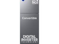 Samsung 256 L, 3 Star, Convertible, Digital Inverter Frost Free Double Door Refrigerator (RT40H30U3THL, Silver, Refined Inox, 2026 Model)