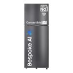Samsung 419 L, 3 Star, Convertible 5-in-1, Digital Inverter, Frost Free Double Door, Bespoke AI WiFi Enabled Refrigerator (RT45DG6A4DB1HL, Black Matte/Black DOI)