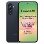 Samsung Galaxy A56 5G (Awesome Midnight Blue, 8GB, 256GB) | Segment Most Complete Triple Camera | AI Editing | 4nm Processor | sAMOLED Display| Gorilla Glass Victus+| 5 Gen OS Upgrades