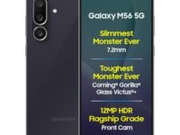 Samsung Galaxy M56 5G Mobile (Black, 8GB RAM, 128GB Storage)| Segment Slimmest | Gorilla Glass Victus+ | 10 Bit HDR Video | 50MP Camera | AI | Vapour Cooling Chamber | Lag-free Gaming| Without Charger