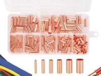 Serplex® 250 Pcs Copper Wire Terminal Connectors with Heat Shrink Tubes Multi-Size Wire Terminal Set (1.5-6 mm Dia) for Electrical Wiring, Secure Crimping & Durable Insulation