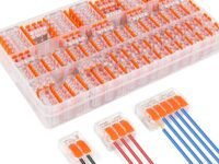Serplex® 60Pcs Cable Connectors Terminals Connector with Case, 2-slot/3-slot/5-slot Cable Connectors Quick Connection Wire Clamps with Lever Universal Cable Connectors for AWG 24-12 Cable