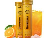 Setu Skin Renew Glutathione Tablets for Glowing Skin | 30 Effervescent Tablets with 500mg L-Glutathione & Vitamin C | Sugar-free Antioxidant & Skin Glow Supplement for Clear Skin | Orange (Pack of 2)