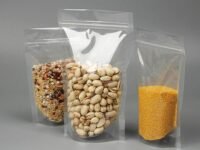 Shudh Online Stand Up Zipper Pouch Transparent 50 Pieces (200gm-350gm capacity) - Resealable Plastic Zip lock Food Grade bag for Packing, Storage (Medium, 13cm x 18cm)