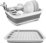 Silicone Collapsible Foldable Dish Drying Drainer Storage Kitchen Rack for Portable Travel Dinnerware Organizer ABS Plastic & Silicone(PP+TPE) & Dishwasher Safe