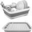 Silicone Collapsible Foldable Dish Drying Drainer Storage Kitchen Rack for Portable Travel Dinnerware Organizer ABS Plastic & Silicone(PP+TPE) & Dishwasher Safe