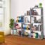 Simple Bookshelf/Multipurpose Rack/Children Bookcases/File Rack for Office/Storage Organizer/Cabinet Shelves for Bedroom Office Living Room (Grey,10 Layer) (Plastic)