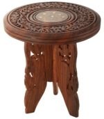 Simran Handicrafts Unique Mango Wooden Bed Side Table (Brown)