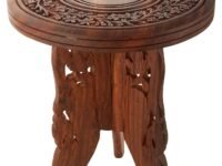 Simran Handicrafts Unique Mango Wooden Bed Side Table (Brown)